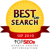 Top SEOs Best in Search award - Search Engine Optimization September 2010